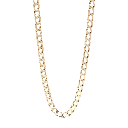 Men’s 9ct Yellow Gold Square Curb Chain - 20.4g