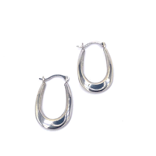 Women’s 9ct White Gold Plain Creole Hoops