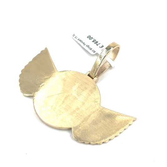 Men’s 9ct Yellow Gold Angel Wings Pendant - 15.3G