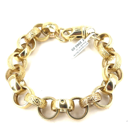 Men’s 9ct Yellow Gold Belcher Bracelet - 41.3G 9”