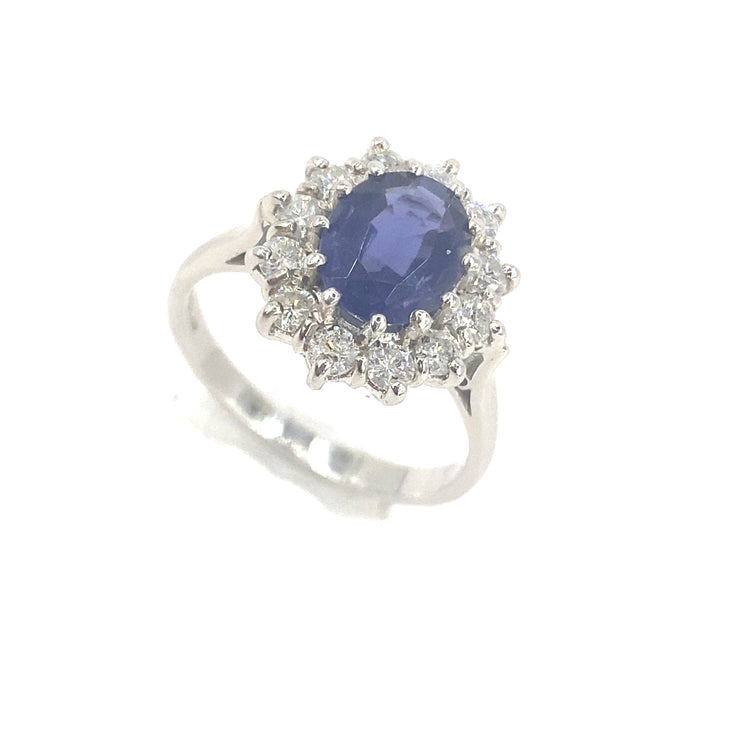 Women’s 9ct White Gold Tanzanite Diamond Ring