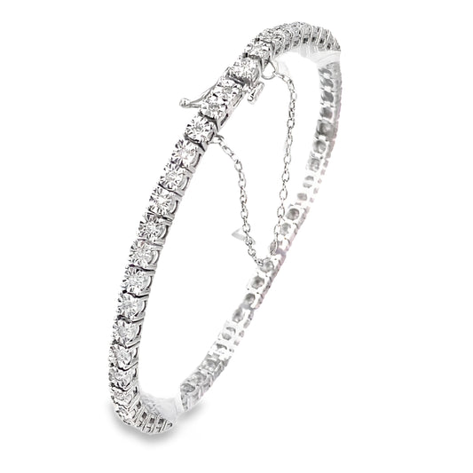 Women’s 9ct White Gold Diamond Tennis Braclet- 0.50ct