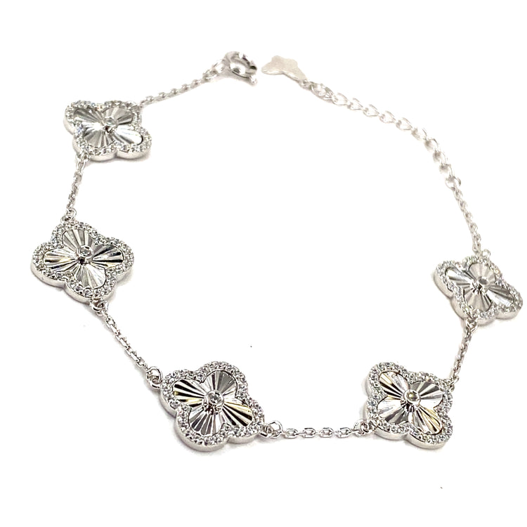 Women’s 925 Sterling Silver ‘Bloom’ Bracelet- CZ Set