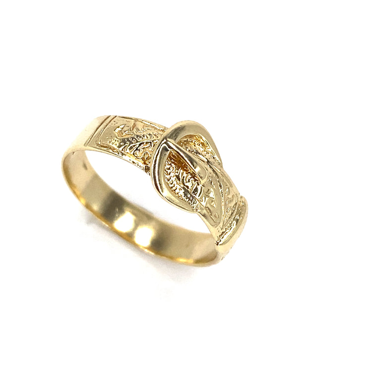 Men’s 9ct Yellow Gold Buckle Ring - 3.3g