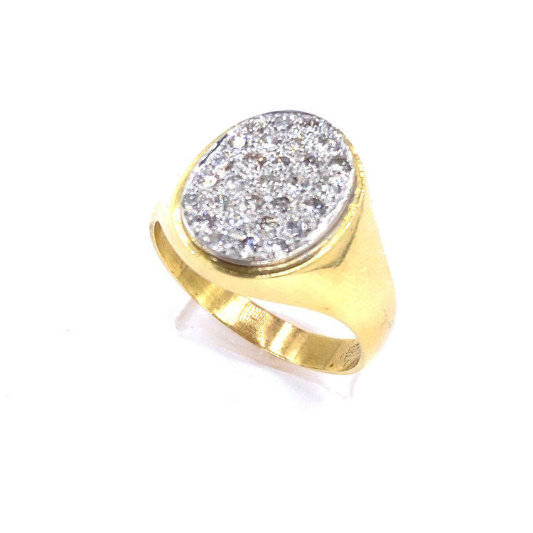 Men’s 18ct Yellow Gold Diamond Signet Ring - 1.45ct 11.3g