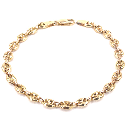 Women’s 9ct Yellow Gold Hollow Anchor Link Braclet - 4.8g 7.5”