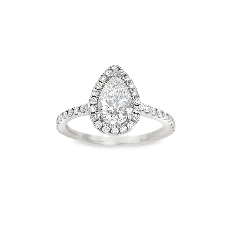 Women’s Platinum ‘Perrie’ Natural Diamond Pear Cut - 1ct