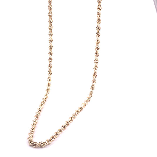 Men’s 9ct Yellow Gold Rope Chain - 29” 10.8g