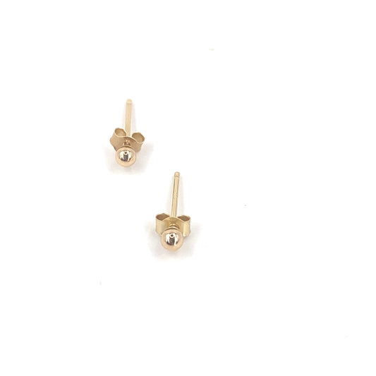 Women’s 9ct Yellow Gold Bead Studs - 2.5mm