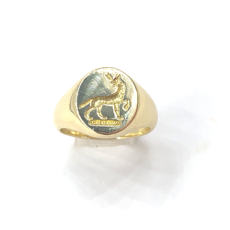 Men’s 18ct Yellow Gold Signet Seal Ring - 11.9g