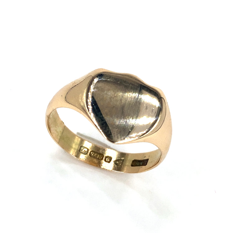 Men’s 9ct Rose Gold Shield Ring - 4.1g