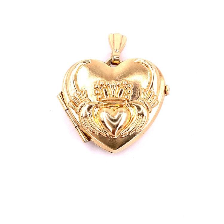 Women’s 9ct Yellow Gold Claddagh Locket - 1.4g