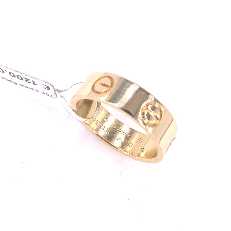 Women’s 18ct Yellow Gold Original Cartier Ring - Size 52 5.9g