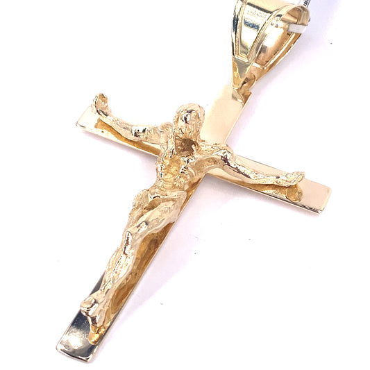 Men’s 14ct Yellow Gold Crucifix Cross Pendant - XL 34.1g