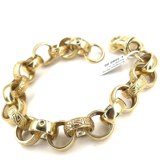 Men’s 9ct Yellow Gold Belcher Bracelet - 41.3G 9”