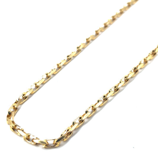 Women’s 9ct Yellow Gold Diamond Cut Belcher Chain - 24.5g 22”