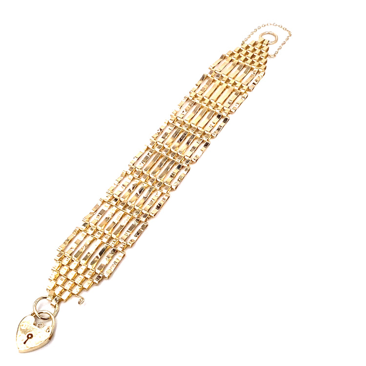 Women’s 9ct Yellow Gold Gate Bracelet - 15.5g