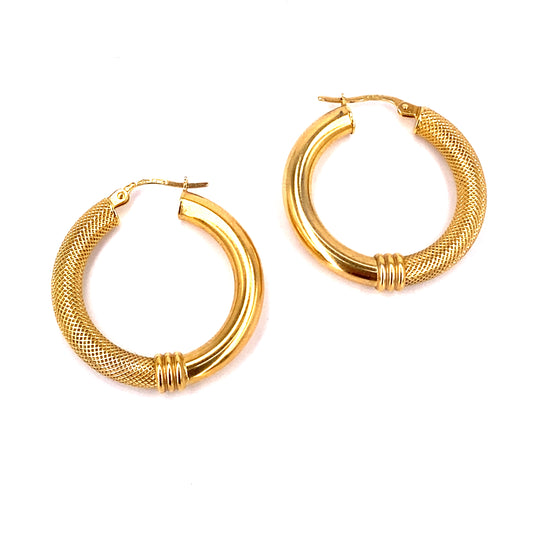 Women’s 9ct Yellow Gold Vintage European Hoops - 3.8g