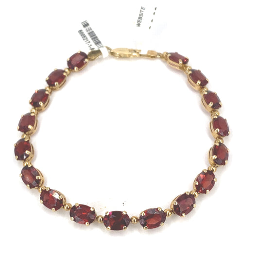 Women’s 14ct Yellow Gold Garnet Bracelet -7.6g