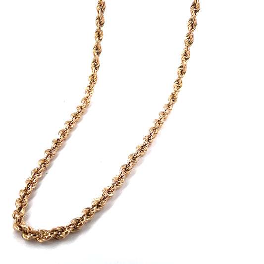 Men’s 9ct Yellow Gold Rope Chain - Long 24.2g