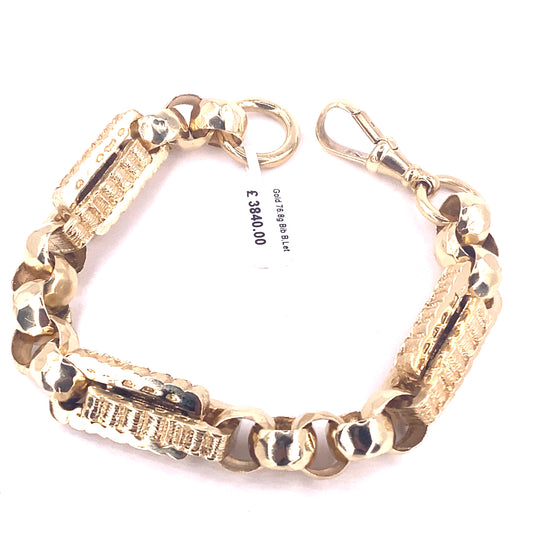 Men’s 9ct Yellow Gold XL Bib Bracelet -84g