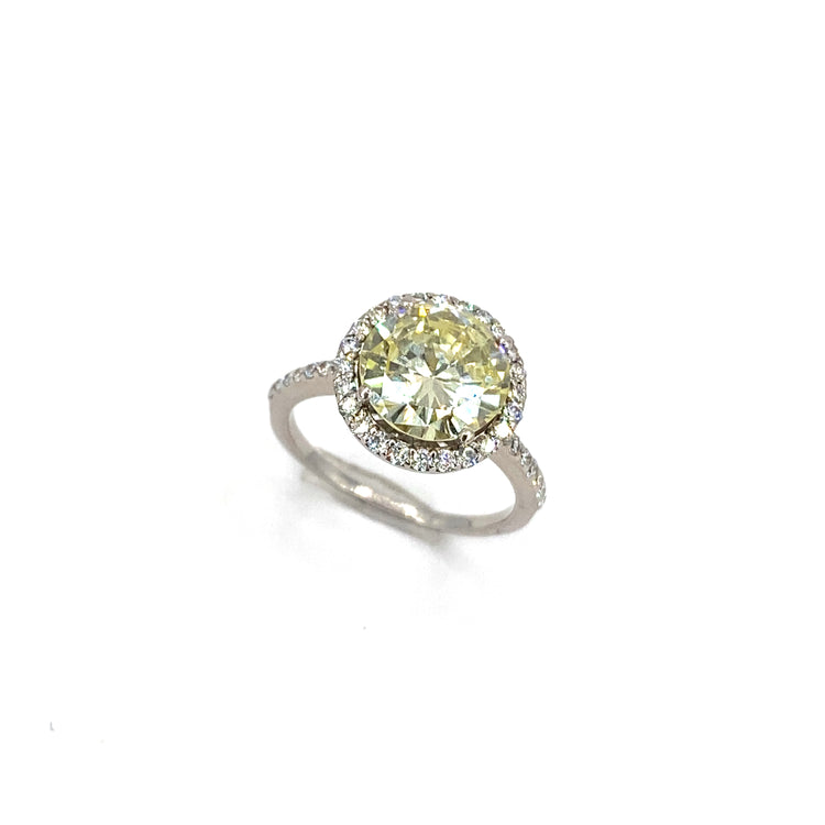 Women’s 18ct White Gold ‘Isadora’ Yellow Diamond Halo Ring - 2.55ct