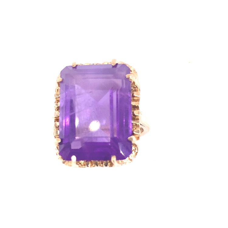 Women’s 9ct Yellow Gold Amethyst Vintage Ring