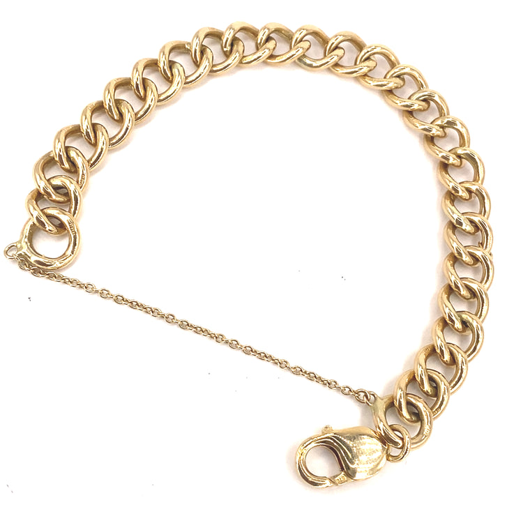 Women’s 9ct Yellow Gold Albert Link Bracelet & Safety Chain