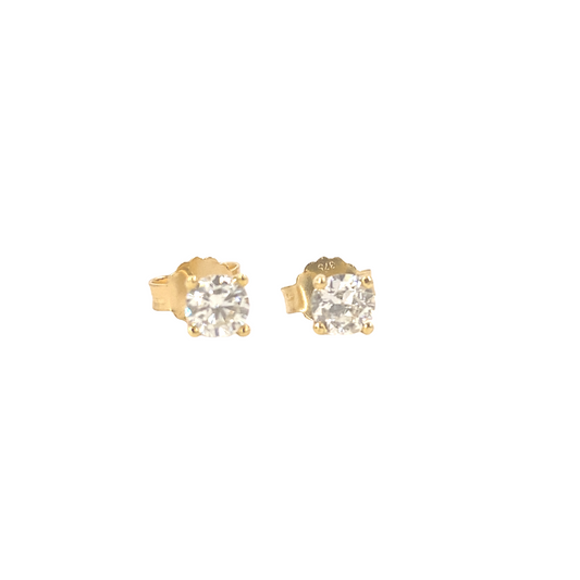 9ct Yellow Gold Diamond Stud Earrings - 0.30ct Vs2 H