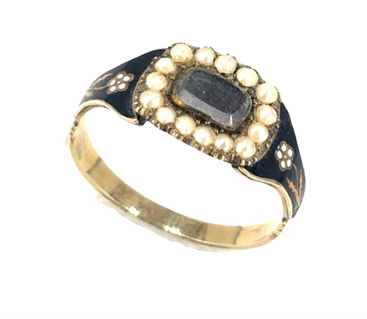 Women’s 15ct Yellow Gold Victorian Mourning Ring -1.7g