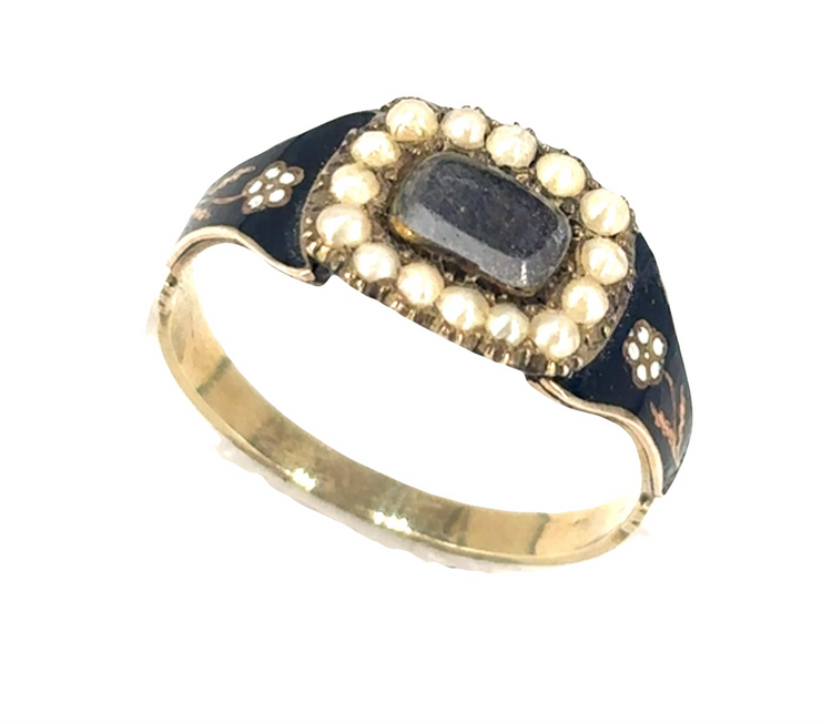 Women’s 15ct Yellow Gold Victorian Mourning Ring -1.7g