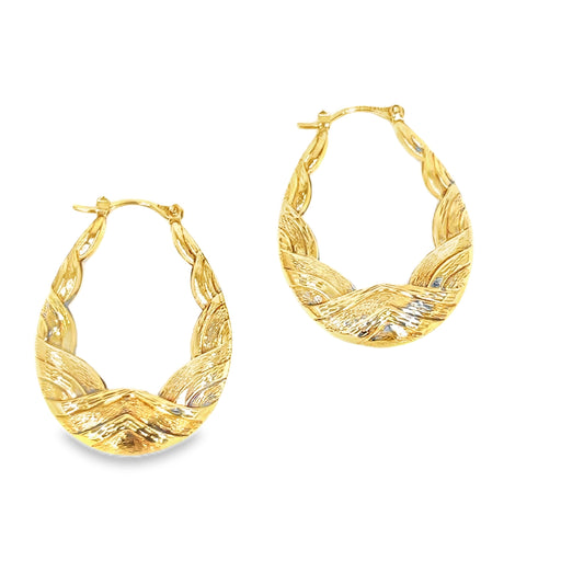 Women’s 9ct Yellow Gold Creole Hoop Earrings - 3.1g