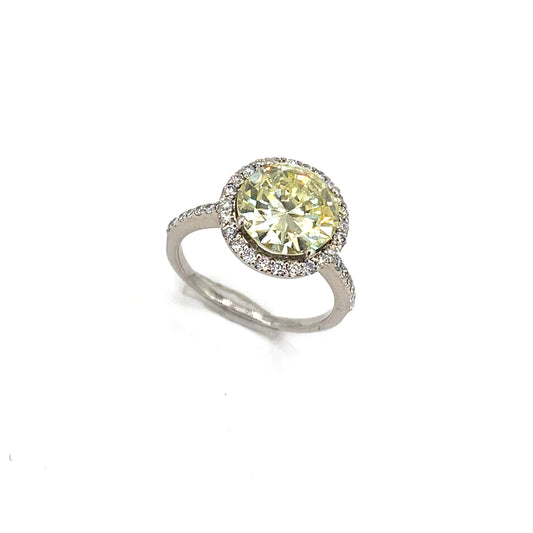 Women’s 18ct White Gold ‘Isadora’ Yellow Diamond Halo Ring - 2.55ct