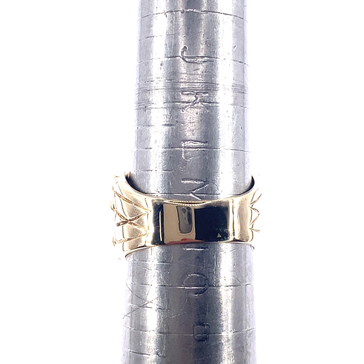 Men’s 9ct Yellow Gold Keeper Ring - 7.6g Size N