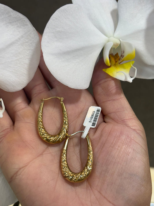 Women’s 9ct Yellow Gold Creole Hoop Earrings -1.6g