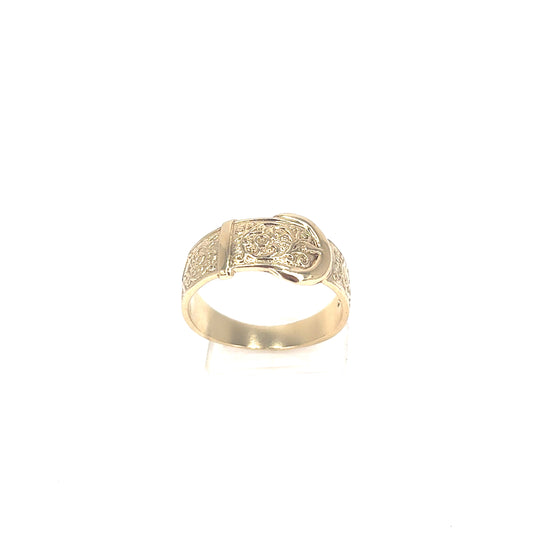 Men’s 9ct Yellow Gold Buckle Ring 5.4g