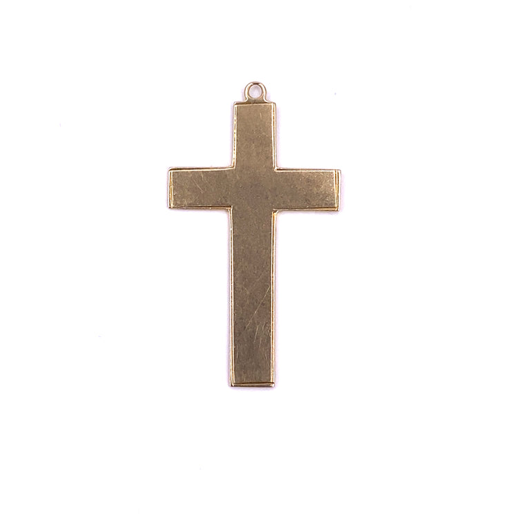 Unisex 9ct Yellow Gold Cross Pendant-1.2g