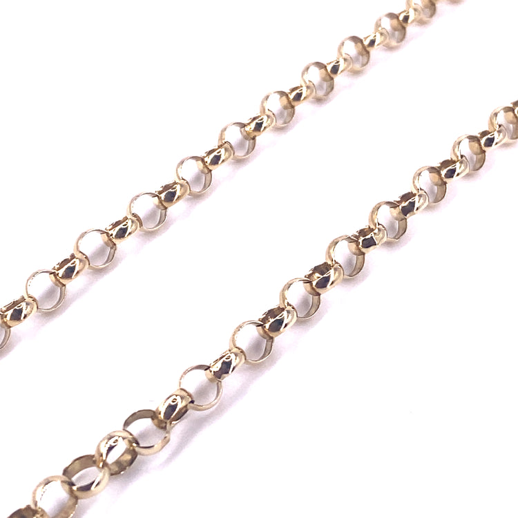 Unisex 9ct Yellow Gold Belcher Chain - 15.8g 22”