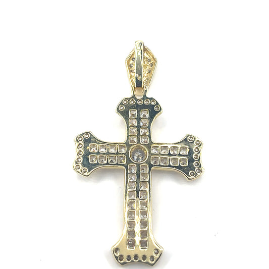 Men’s 9ct Yellow Gold Cz Cross- 20.4g