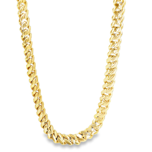 Mens 9ct Yellow Gold Cuban Chain - 82.5g 26”
