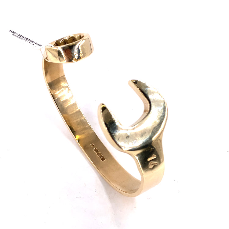 Men’s 9ct Yellow Gold Spanner Bangle - 67g