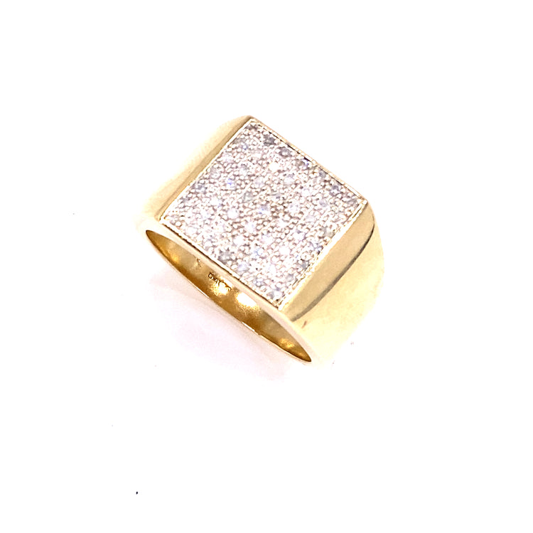 Men’s 9ct Yellow Gold Diamond Cluster Ring - 0.50ct