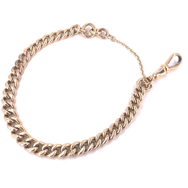 Women’s 9ct Yellow Gold Albert Bracelet - 21.8g