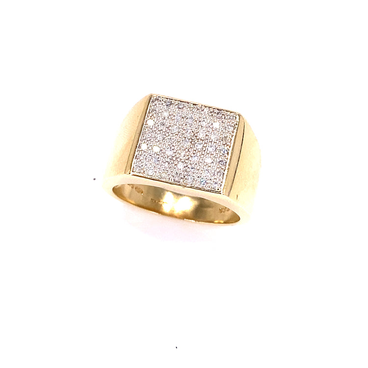 Men’s 9ct Yellow Gold Diamond Cluster Ring - 0.50ct