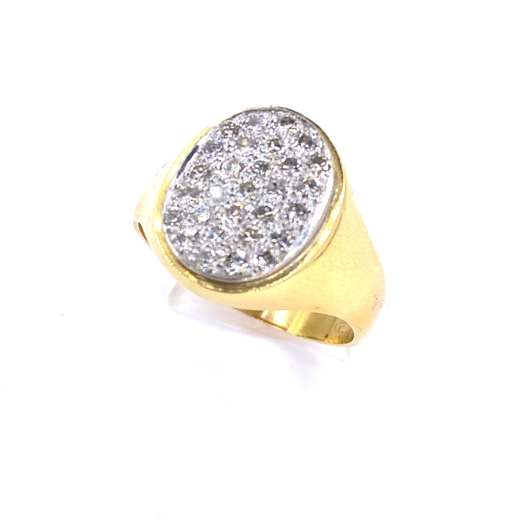 Men’s 18ct Yellow Gold Diamond Signet Ring - 1.45ct 11.3g