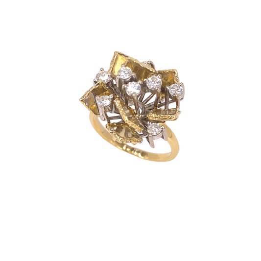 Women’s 18ct Yellow Gold Diamond Vintage Cluster Ring - 0.50ct