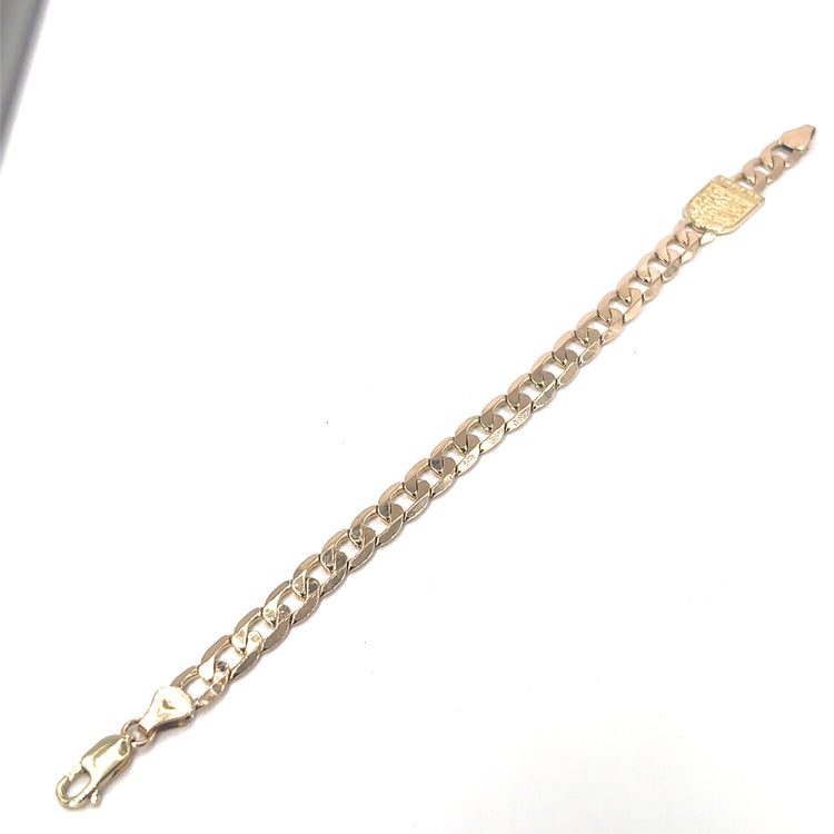 Men’s 9ct Yellow Gold 3 Lions Curb Bracelet - 13g