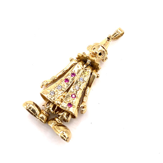 Women’s 9ct Yellow Gold Clown Pendant - 7.8g