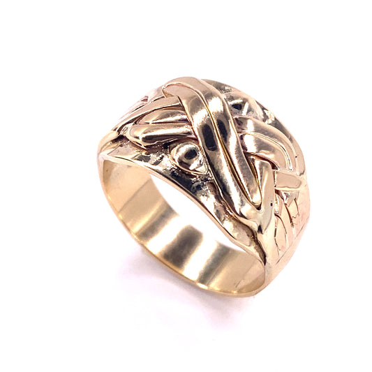 Men’s 9ct Yellow Gold Puzzle Ring - 17.5g