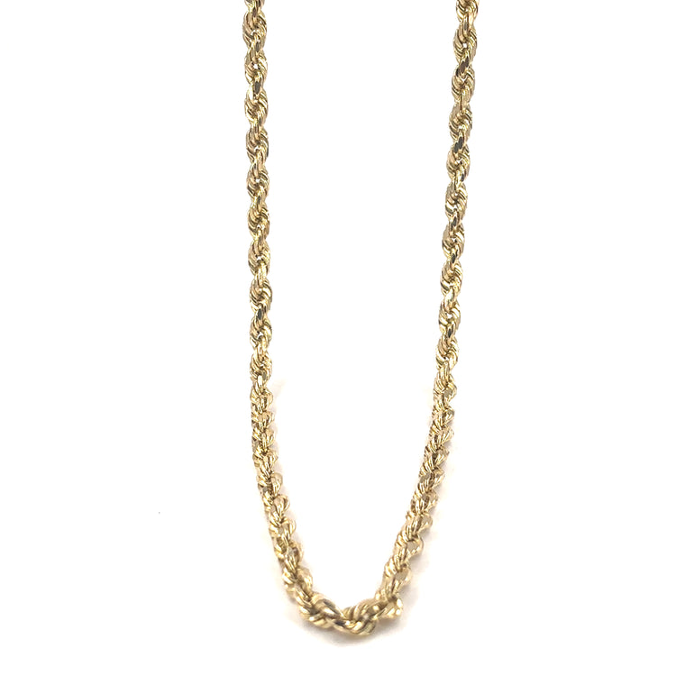 Men’s 9ct Yellow Gold Rope Chain - 25.7g 30’